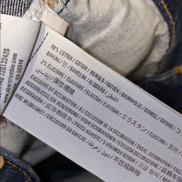 Abercrombie & Fitch Blue Jean Shorts High-Waisted Rolled Hem Size 0 - Picture 5 of 9